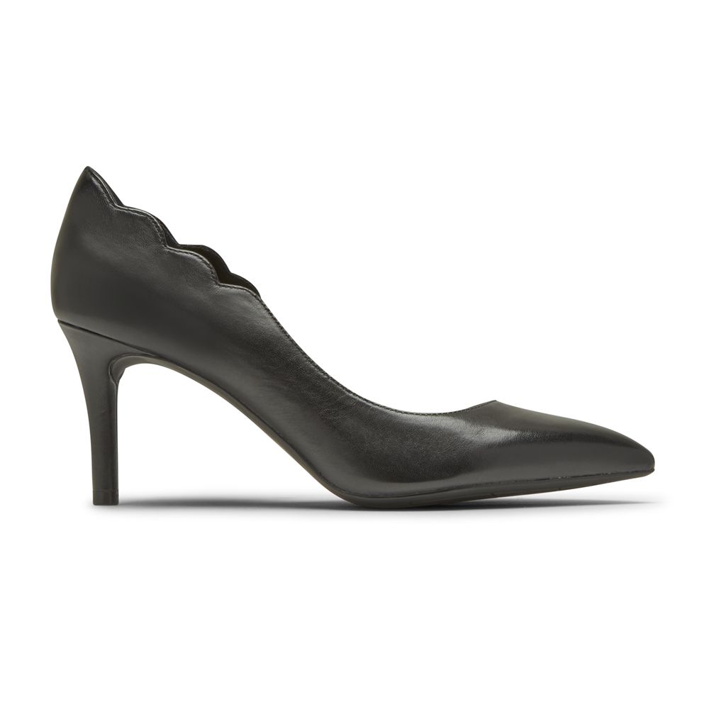 Rockport Total Motion 75Mm Scalloped D'orsay Heel - Womens Pumps - Black - NZ (YEL-916230)